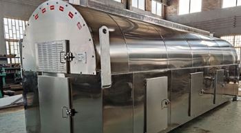 淄博客户定制的电磁连续炒籽机完成制作